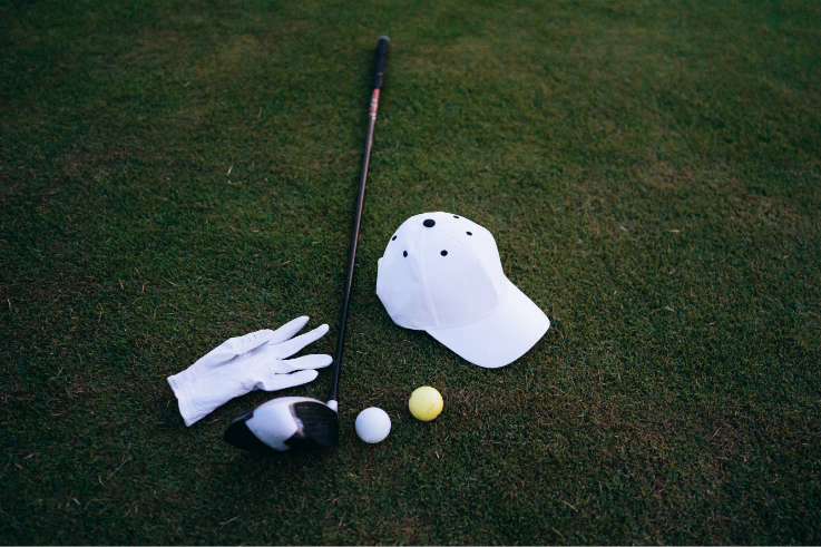 Golf Equipment: Driver, Glove, Balls & Hat